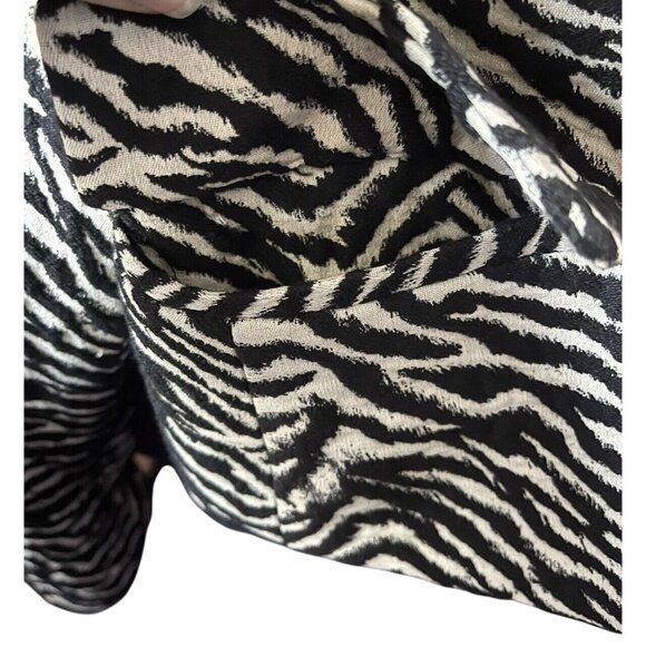 Louben Moto Zebra Print Wool Blend Womens Jacket Size 10  Asymmetric Zipper - Picture 11 of 16